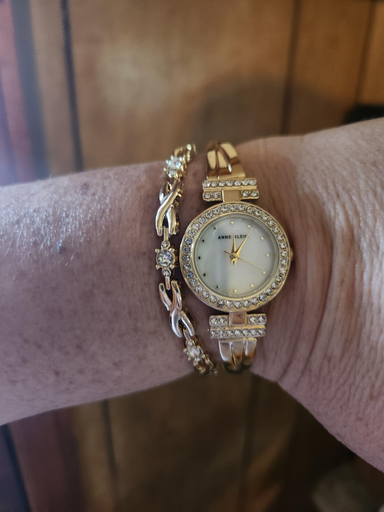 Anne Klein Women's Premium Crystal Accented Bangle Watch and Bracelet Set customer photo 2
