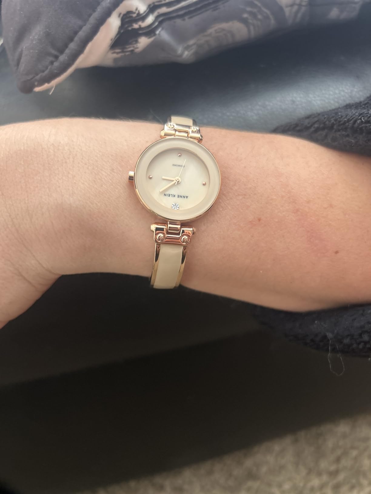 Anne Klein Women's Genuine Diamond Dial Bangle Watch customer photo 1