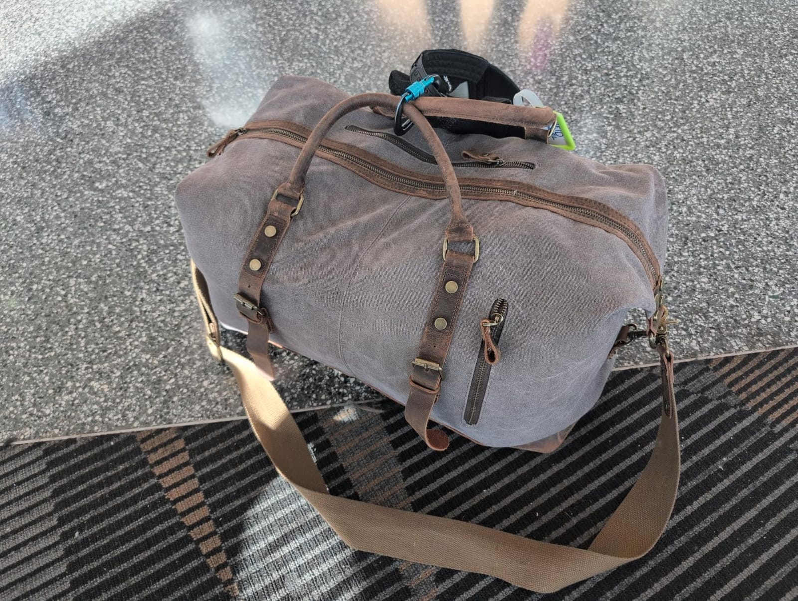 S-ZONE Duffle Bag for Travel Canvas Duffel Bag Carry on Weekender Bag for Men customer photo 2
