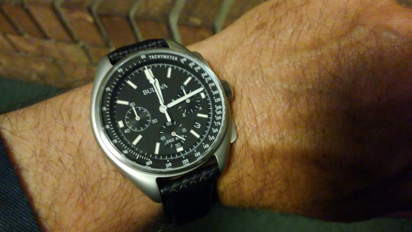 Bulova Men's Archive Series Lunar Pilot 6-Hand Chronograph High Performance Quartz Stainless Steel and Black Nylon Strap Watch Set, Sapphire Crystal Style: 96B251 customer photo 1