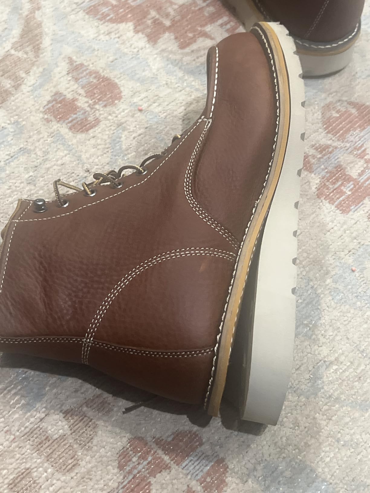 Carhartt Men's 6” Moc Toe Waterproof Work Boots - Oil-Tanned Leather Boots with FastDry Lining, Dual-Density Rubber Wedge Traction Outsole, EH Rated customer photo 2
