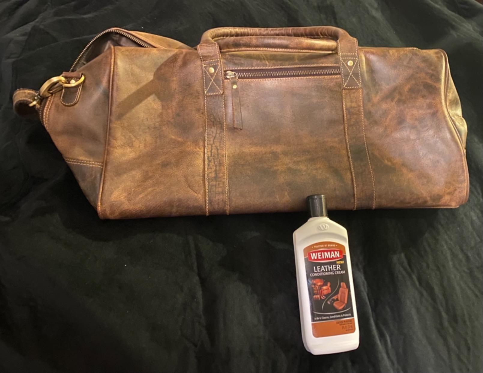 KomalC Leather Travel Duffle Bag, Cabin Carry-On for Men & Women customer photo 2