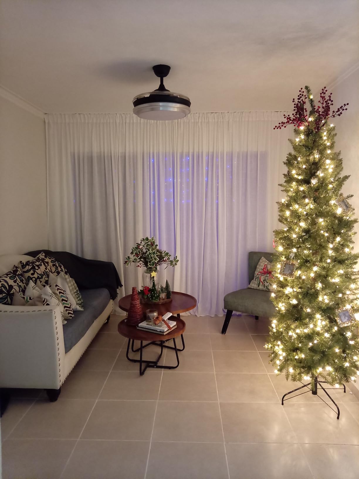 Puleo International 7.5ft Pre-Lit Fraser Fir Pencil Christmas Tree customer photo 2
