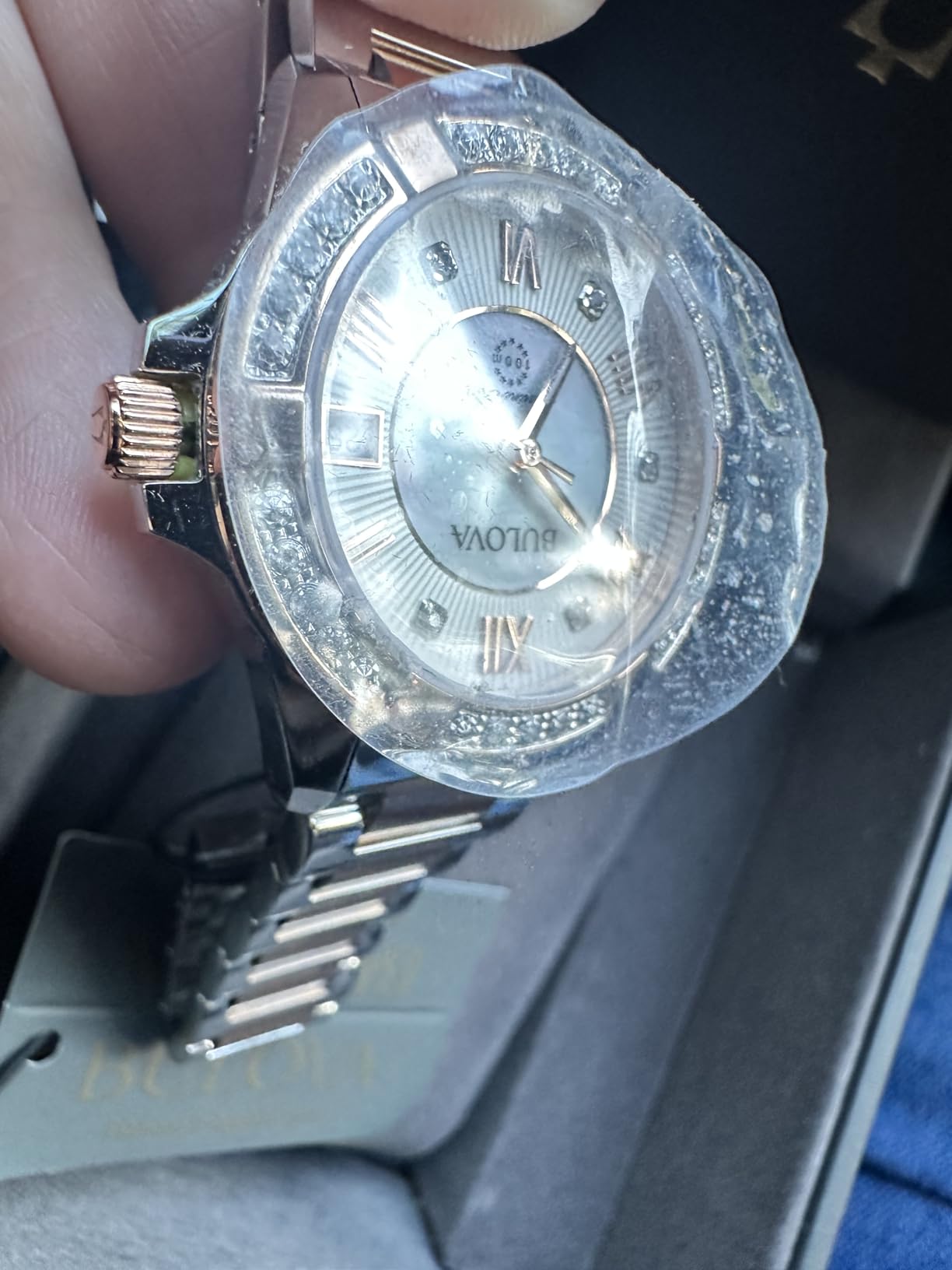 Bulova Ladies' Marine Star 'Series L' 3-Hand Day Date Quartz Diamond Watch, Sapphire Crystal, 100M Water Resistant, Mother-of-Pearl Dial, 34mm customer photo 1