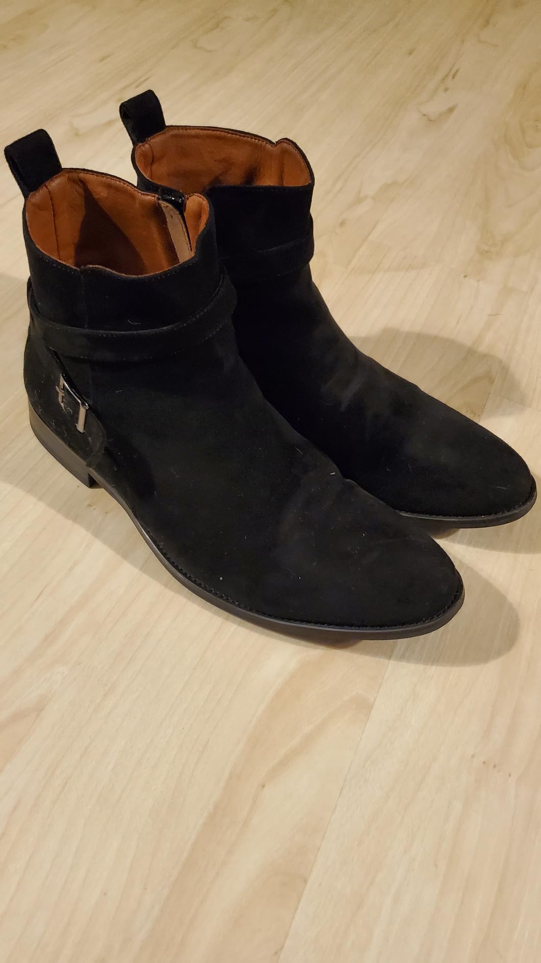 Polar Fox Men's Engineer Boot | Motorcycle Style Ankle Boot with Buckle Straps & Side Zipper | customer photo 2