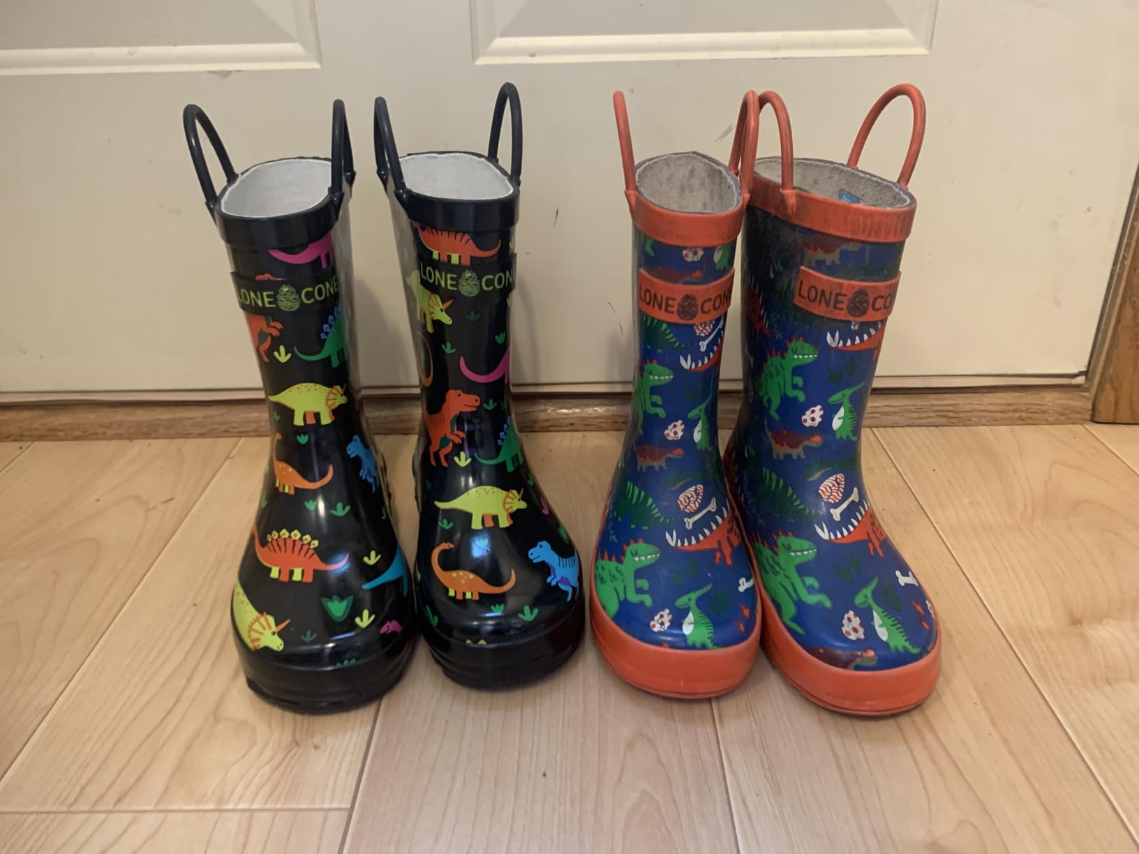 LONECONE Rain Boots with Easy-On Handles in Fun Patterns for Boys and Girls customer photo 1