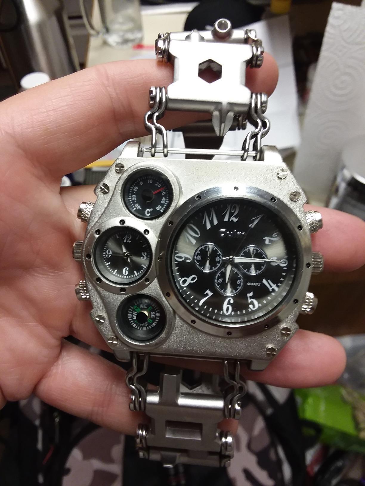 Avaner Men's Leather Wrist Watches: Oversized Big Face, Steampunk Retro customer photo 2