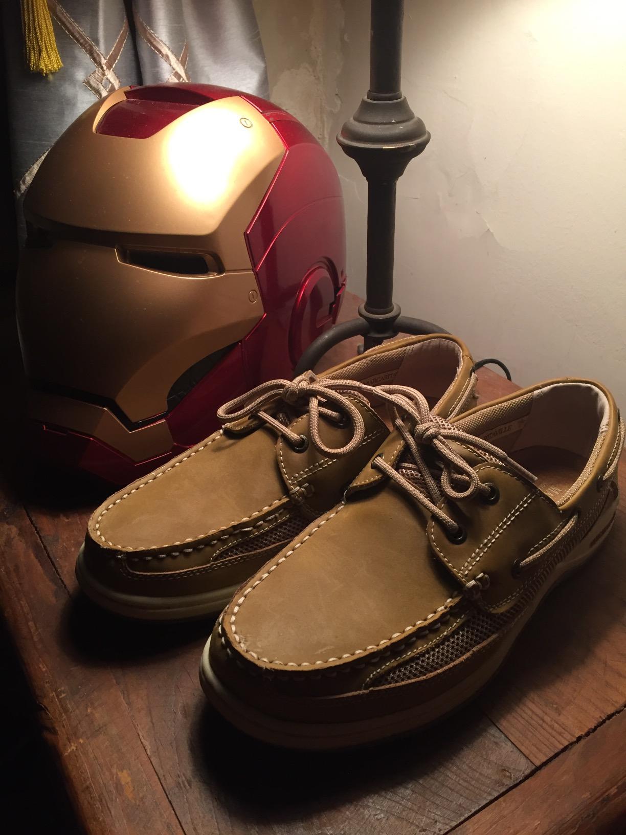Margaritaville Mens Anchor Lace Boat Shoe, Light Tan, 9.5 US customer photo 2