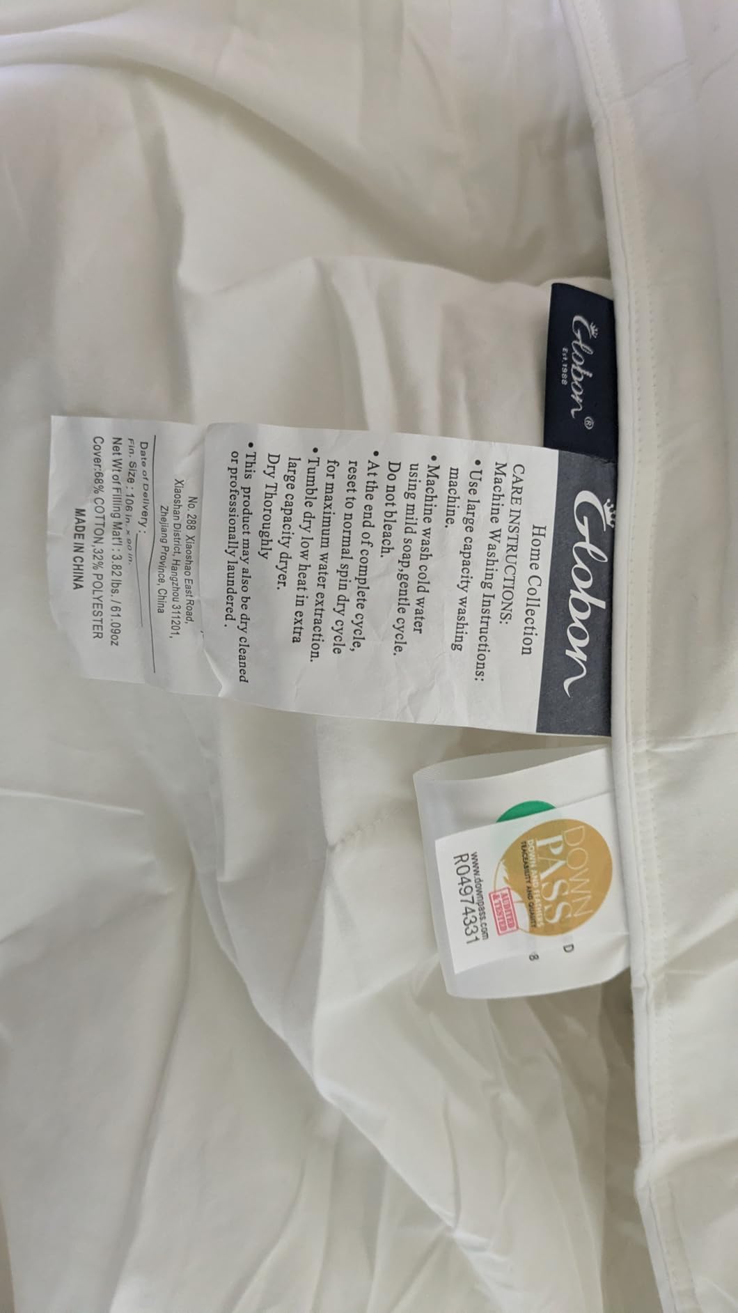 Globon Winter Goose Down Comforter King Size,800 Fill Power Duvet Insert customer photo 2