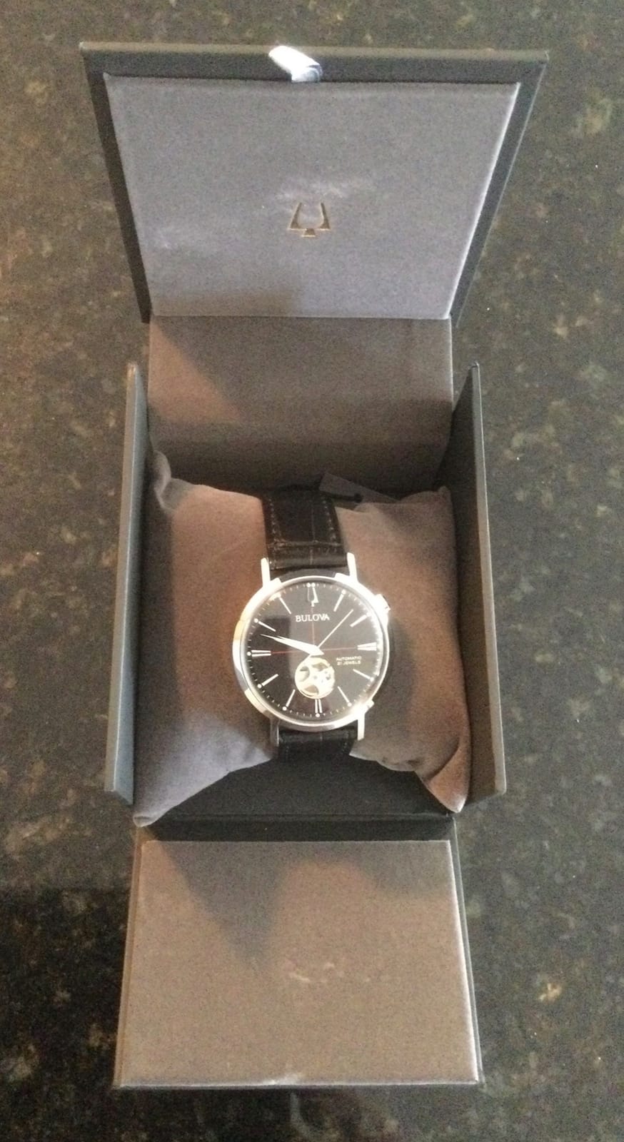 Bulova Men's Classic Aerojet 3-Hand Automatic Leather Strap Watch, Open Aperture, 40-Hour Power Reserve, Double Curved Mineral Crystal, 41mm customer photo 1