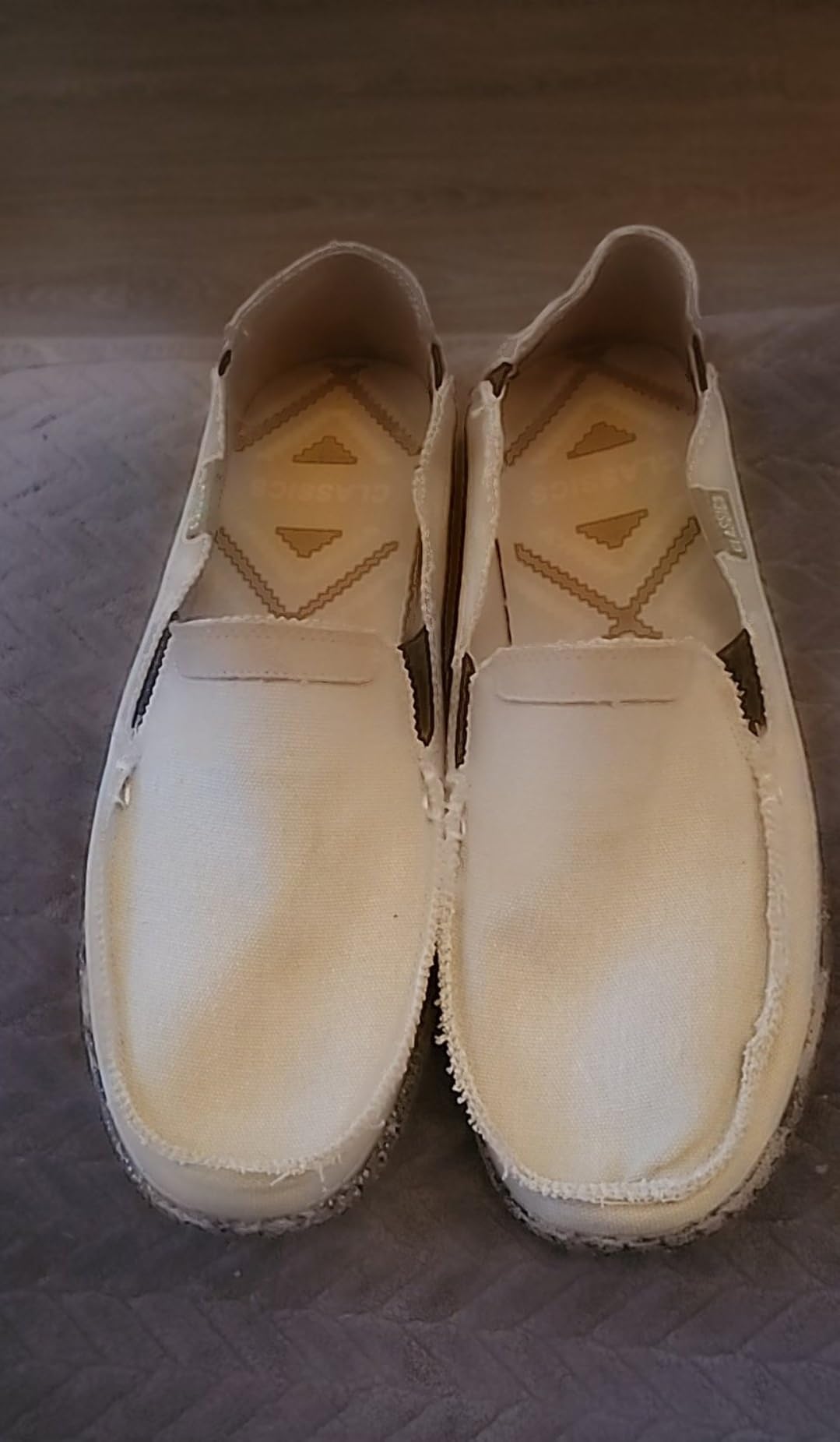 VILOCY Mens Slip on Deck Shoes Casual Canvas Loafers Beach Boat Shoes Zero Drop Vintage Flat customer photo 2