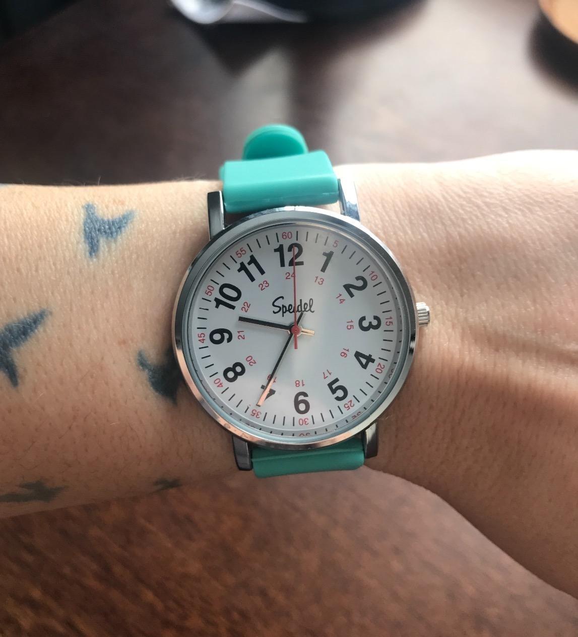 Speidel Original Scrub Watch™ for Nurse, Medical Professionals and Students – Various Medical Scrub Colors, Easy Read Dial, Military Time with Second Hand, Silicone Band, Water Resistant customer photo 1