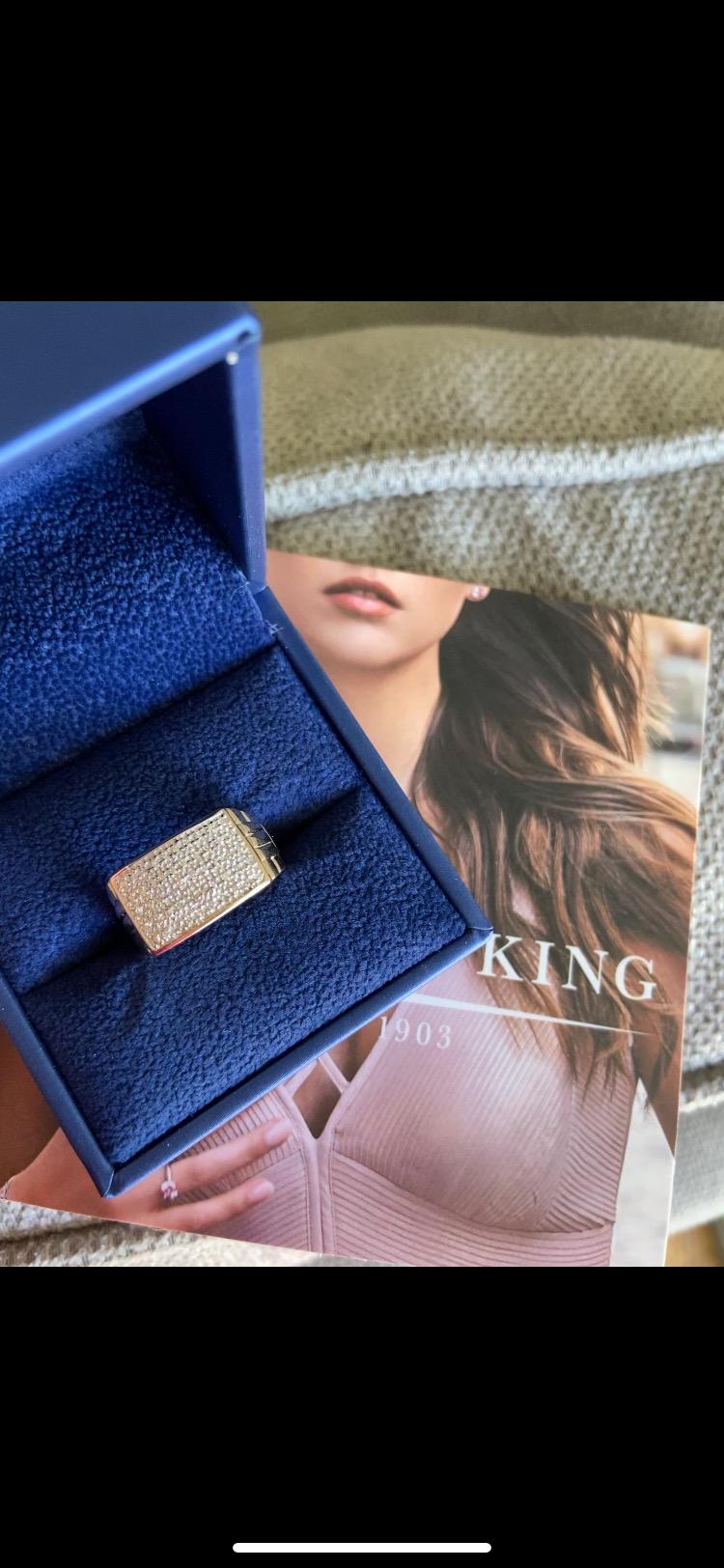 Gem Stone King White Diamond Ring For Men | 10K Yellow Gold customer photo 1