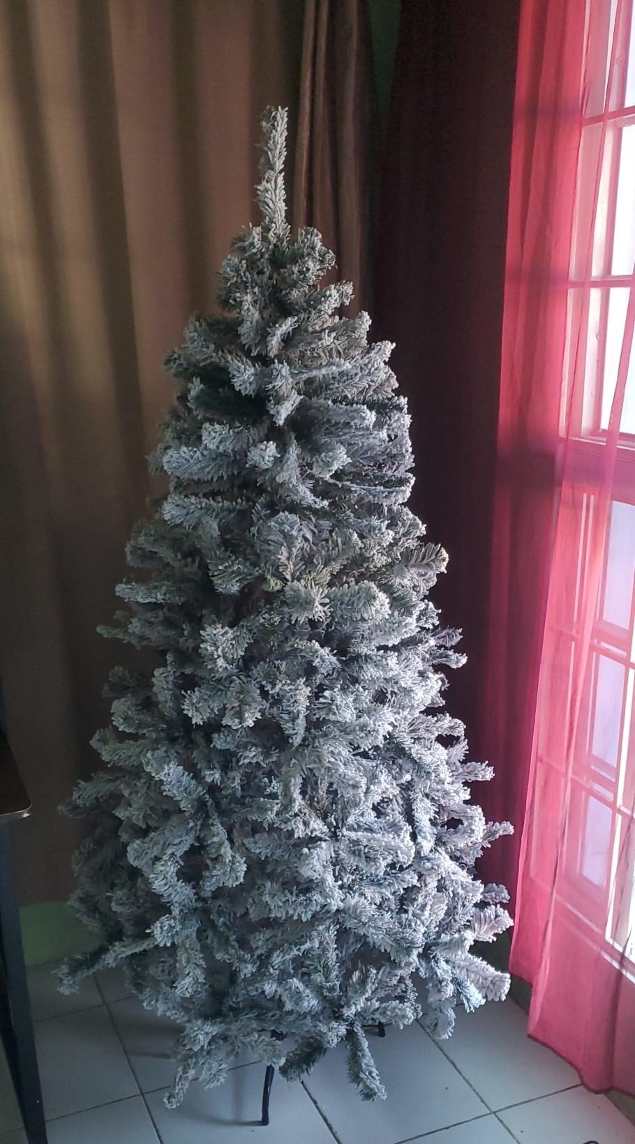 Goplus 7FT Pre-Lit Artificial Christmas Tree Auto-Spread/Close up Branches 11 Flash Modes with Multicolored 400 LED Lights & Metal Stand customer photo 2