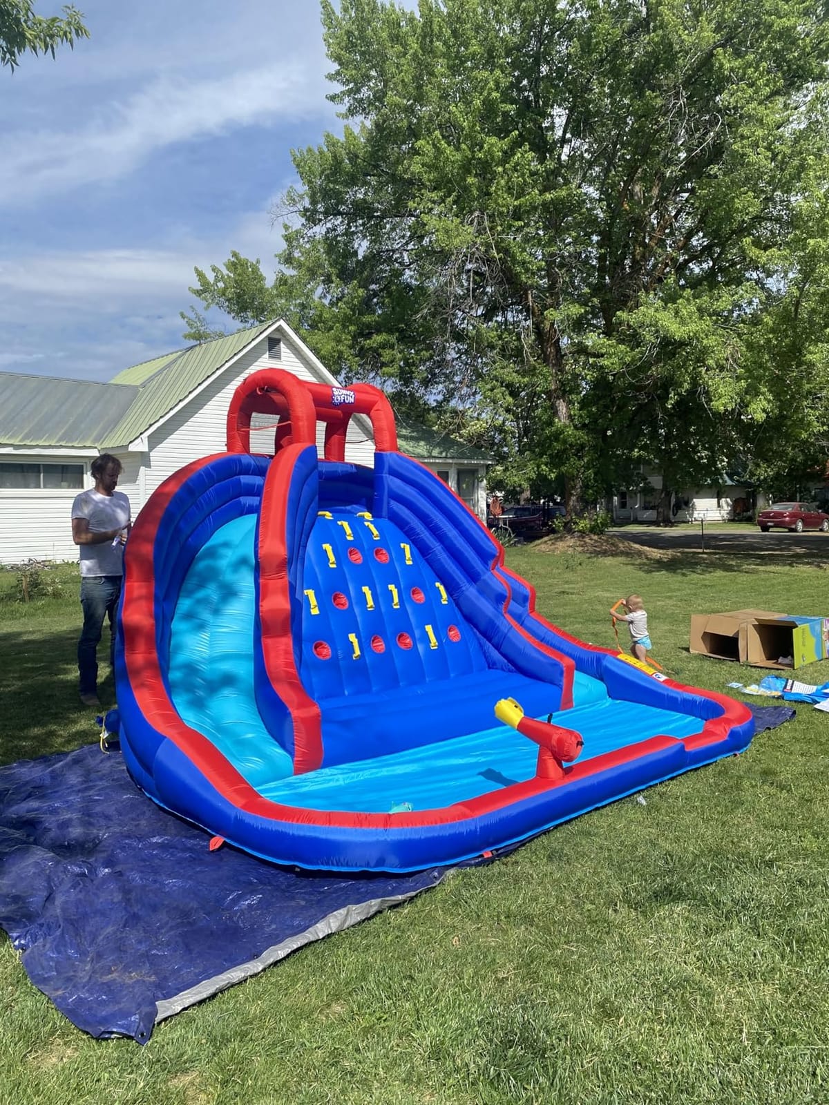 SUNNY & FUN Ultra Climber Inflatable Water Slide Park with Two Slides customer photo 1