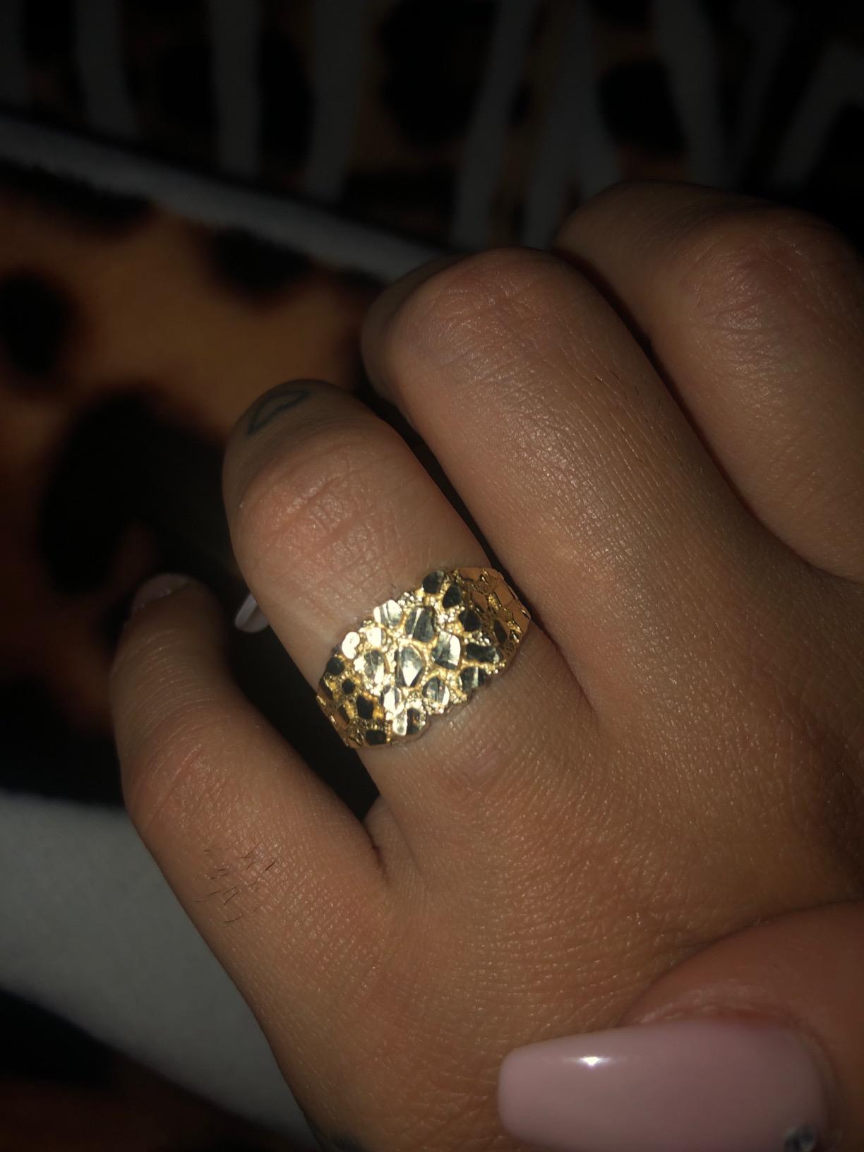 10K Gold Solid Nugget Ring Thin Gold Ring customer photo 1