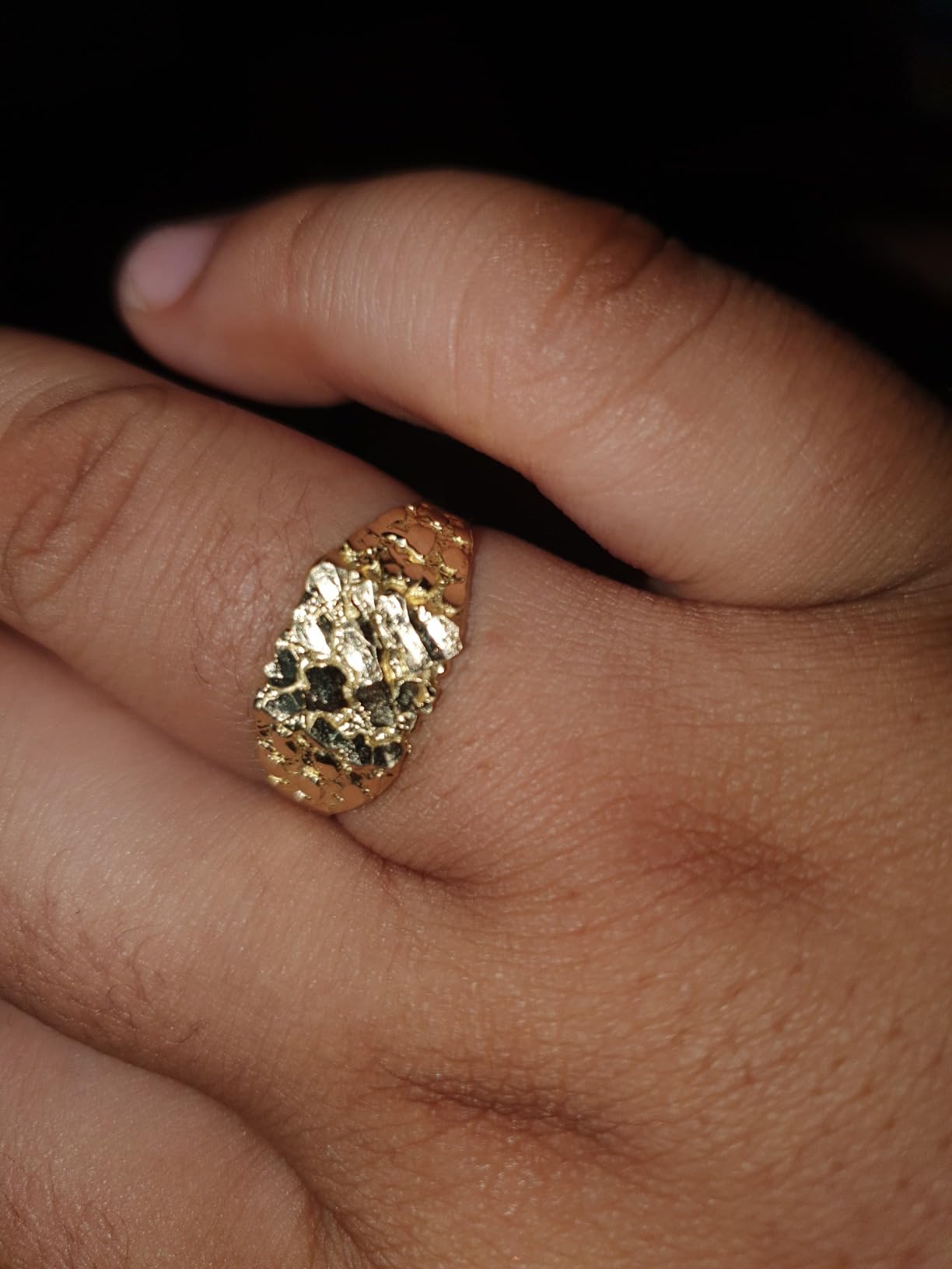 10K Gold Solid Nugget Ring Thin Gold Ring customer photo 2