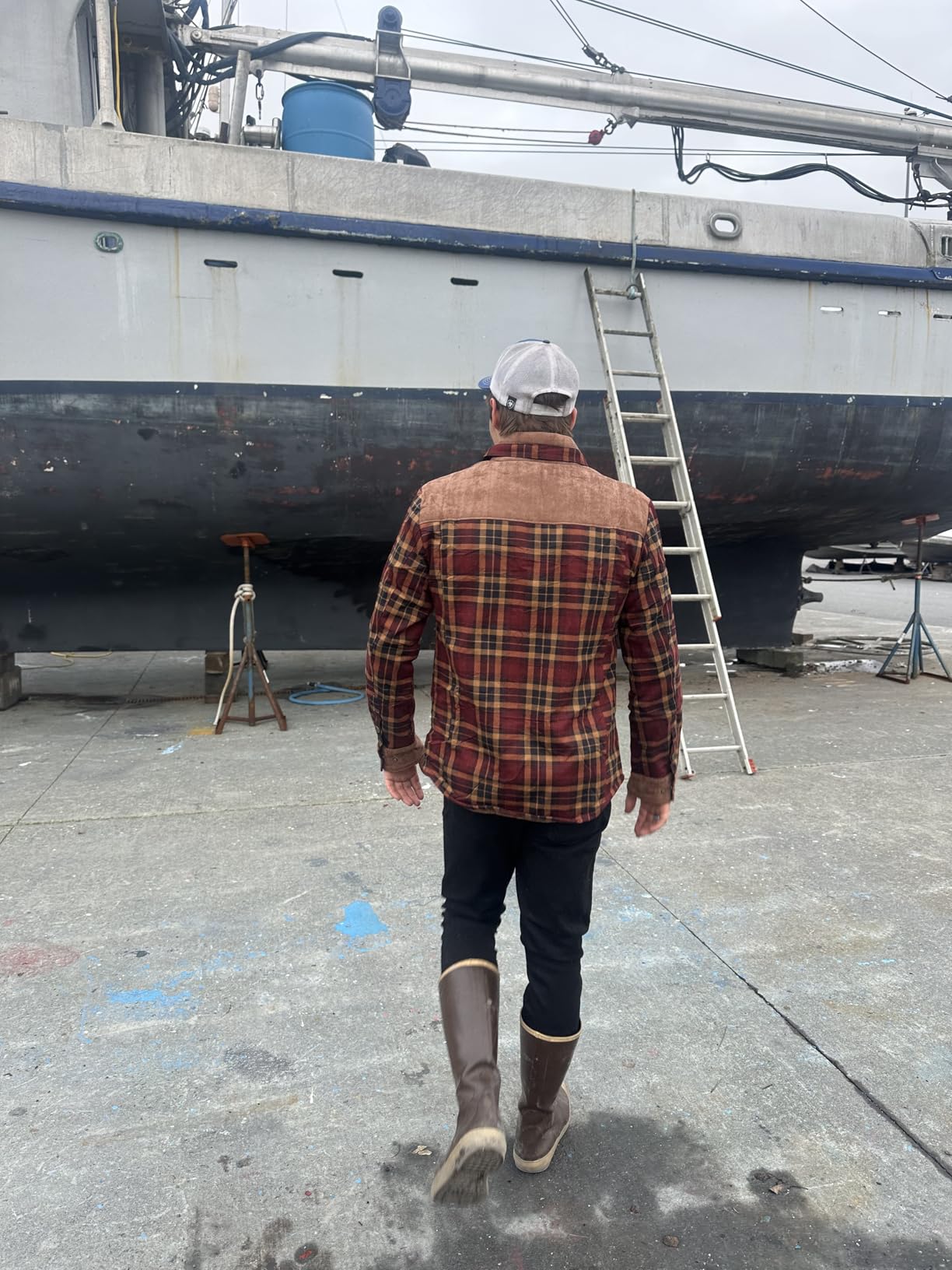 Flygo Men's Sherpa Lined Plaid Flannel Shirt Jacket Snap Button Warm Winter Jacket with Pockets customer photo 2
