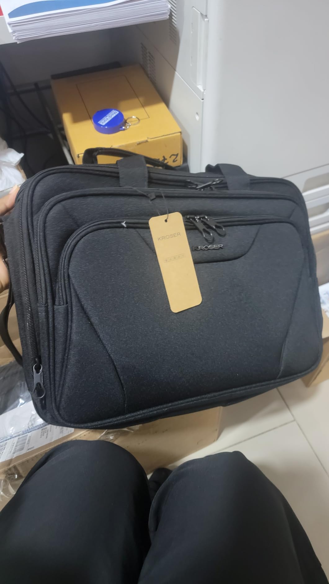 KROSER 17.3 Inch Laptop Computer Briefcase, Water-Repellent Messenger Bag customer photo 2
