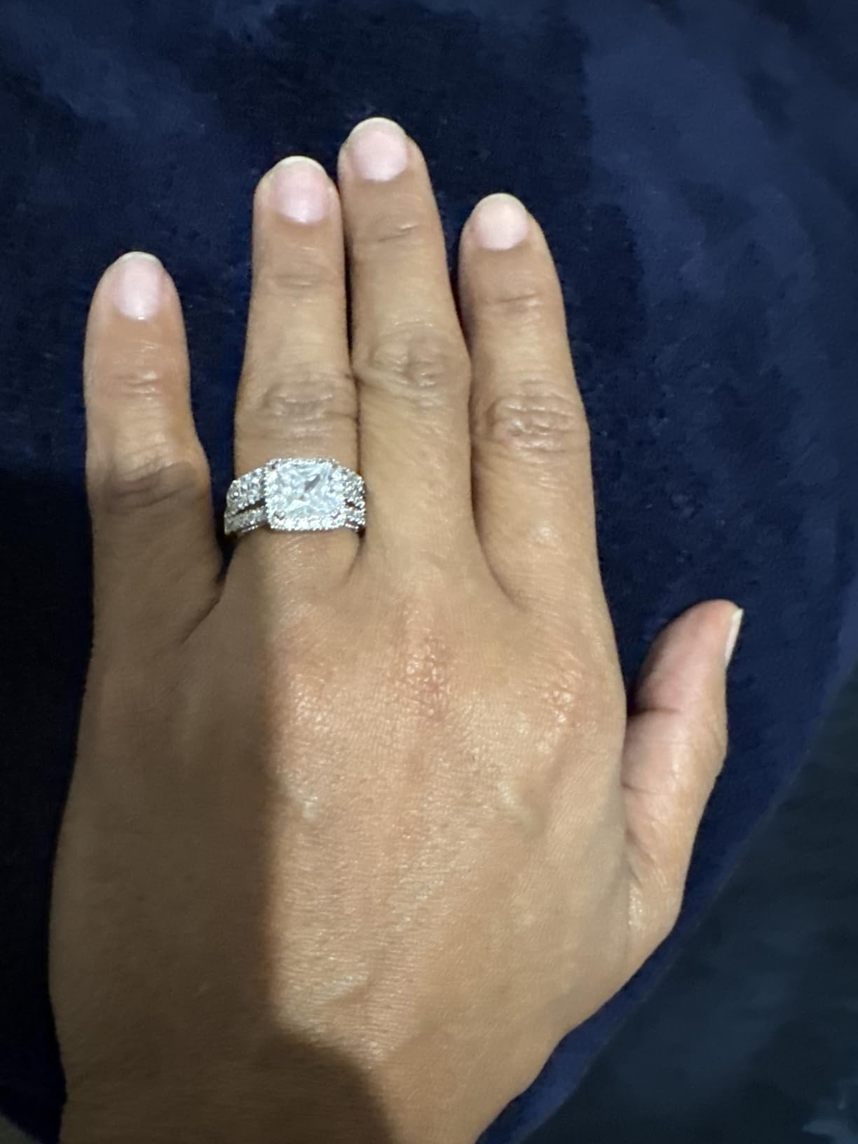 Wuziwen 4CT Princess Cut Wedding Ring Set for Women Sterling Silver Sz 4-13 customer photo 1
