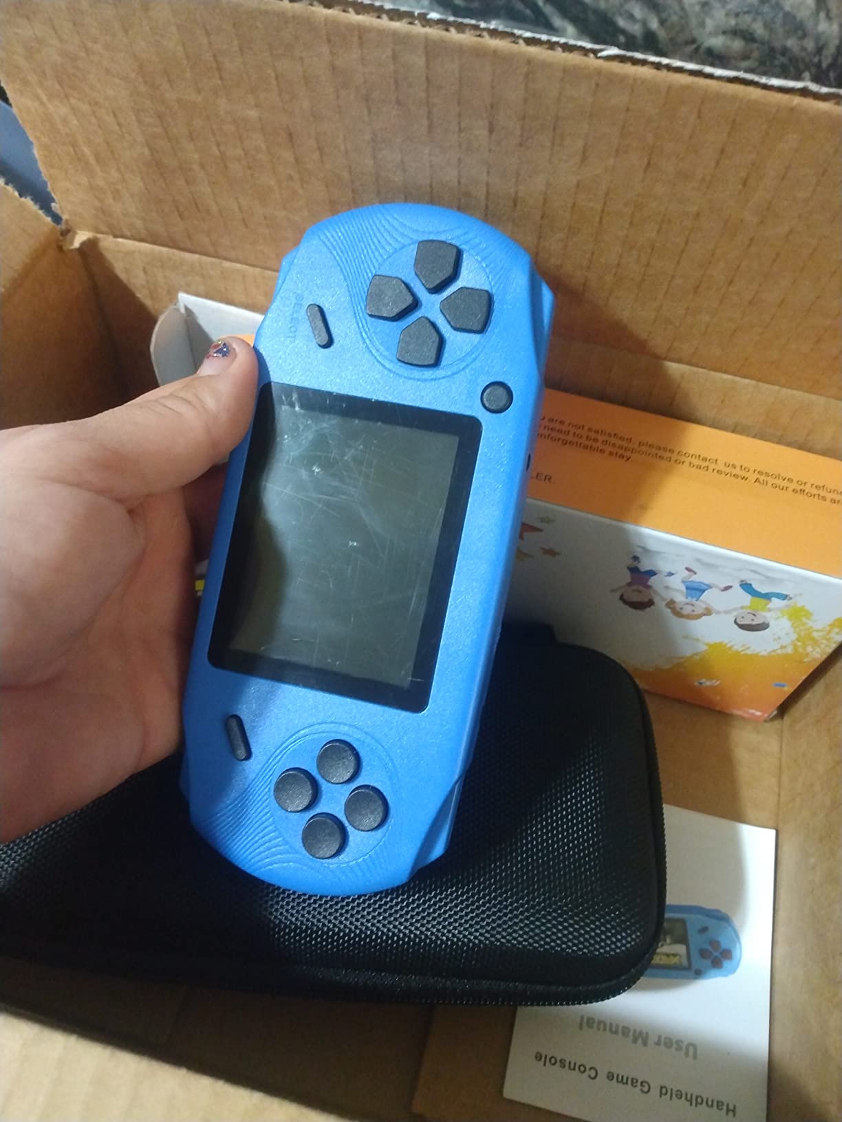 Beijue 16 Bit Handheld Games for Kids Preloaded 220 Retro Video Games, Blue customer photo 2