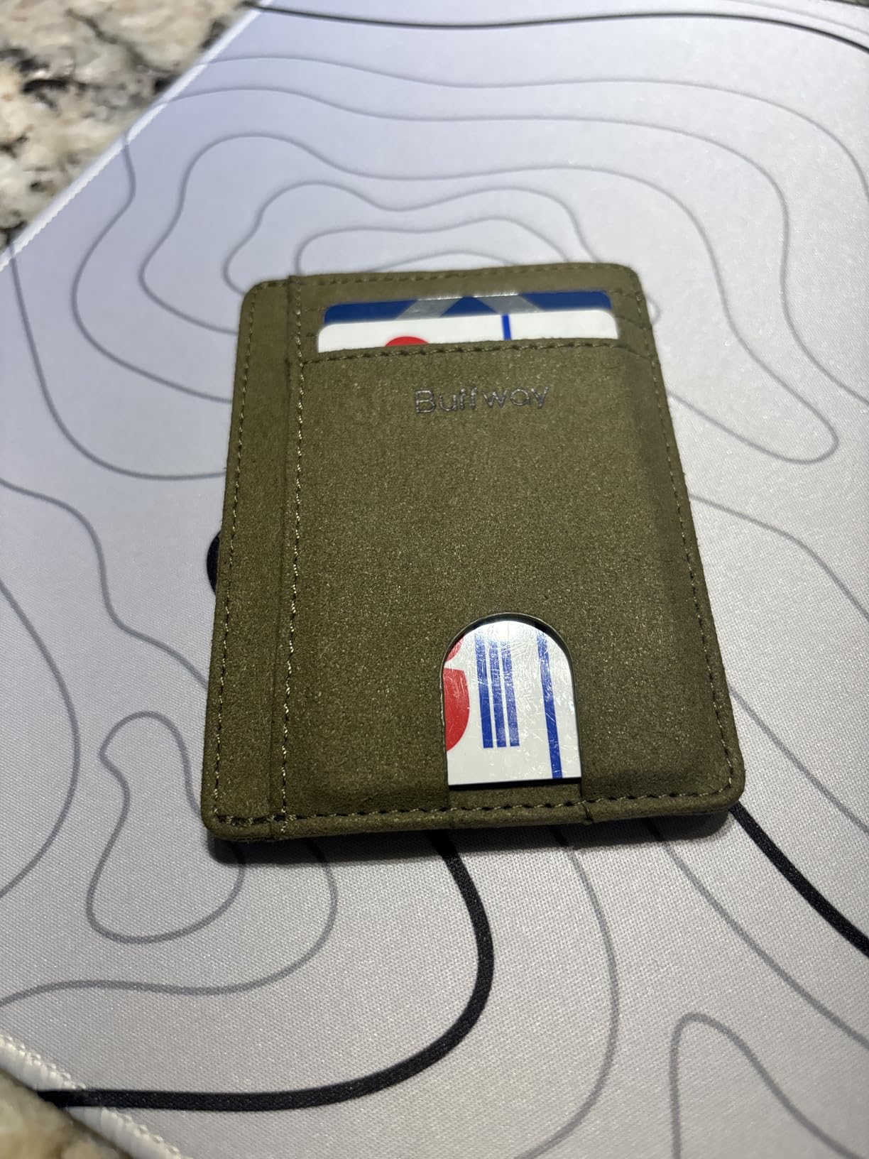 Buffway Slim Minimalist Front Pocket RFID Blocking Leather Wallets for Men and Women - Carbon Fiber Black customer photo 1