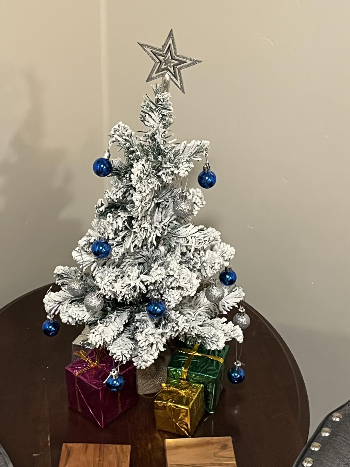 Prextex 23-Inch Mini Christmas Tree with Lights- Small Holiday Tree with Ornaments, Star Topper, and Gift Boxes- Easy Setup Table Decorations for Home, Office, and Indoor Festive Displays customer photo 1