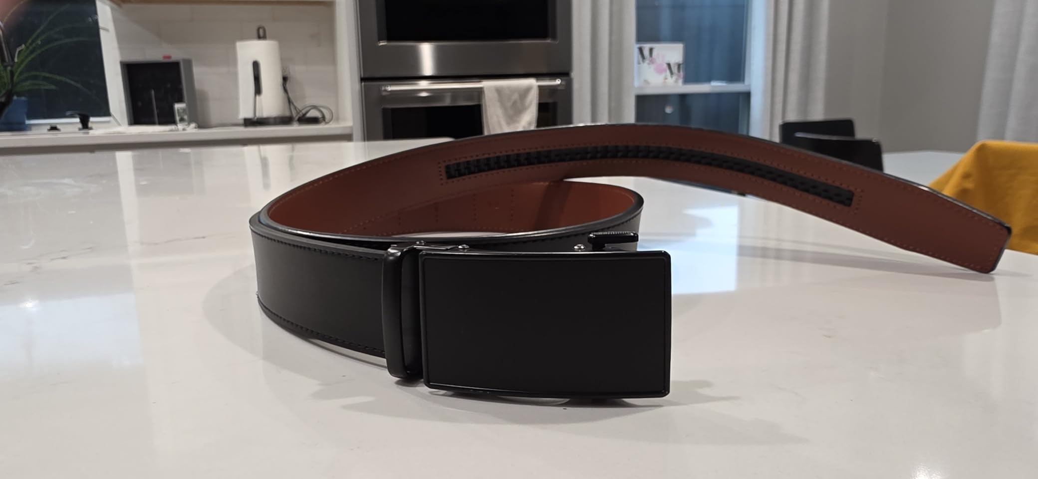 CHAOREN Men's Leather Ratchet Belt - Customizable Fit (35mm) customer photo 1