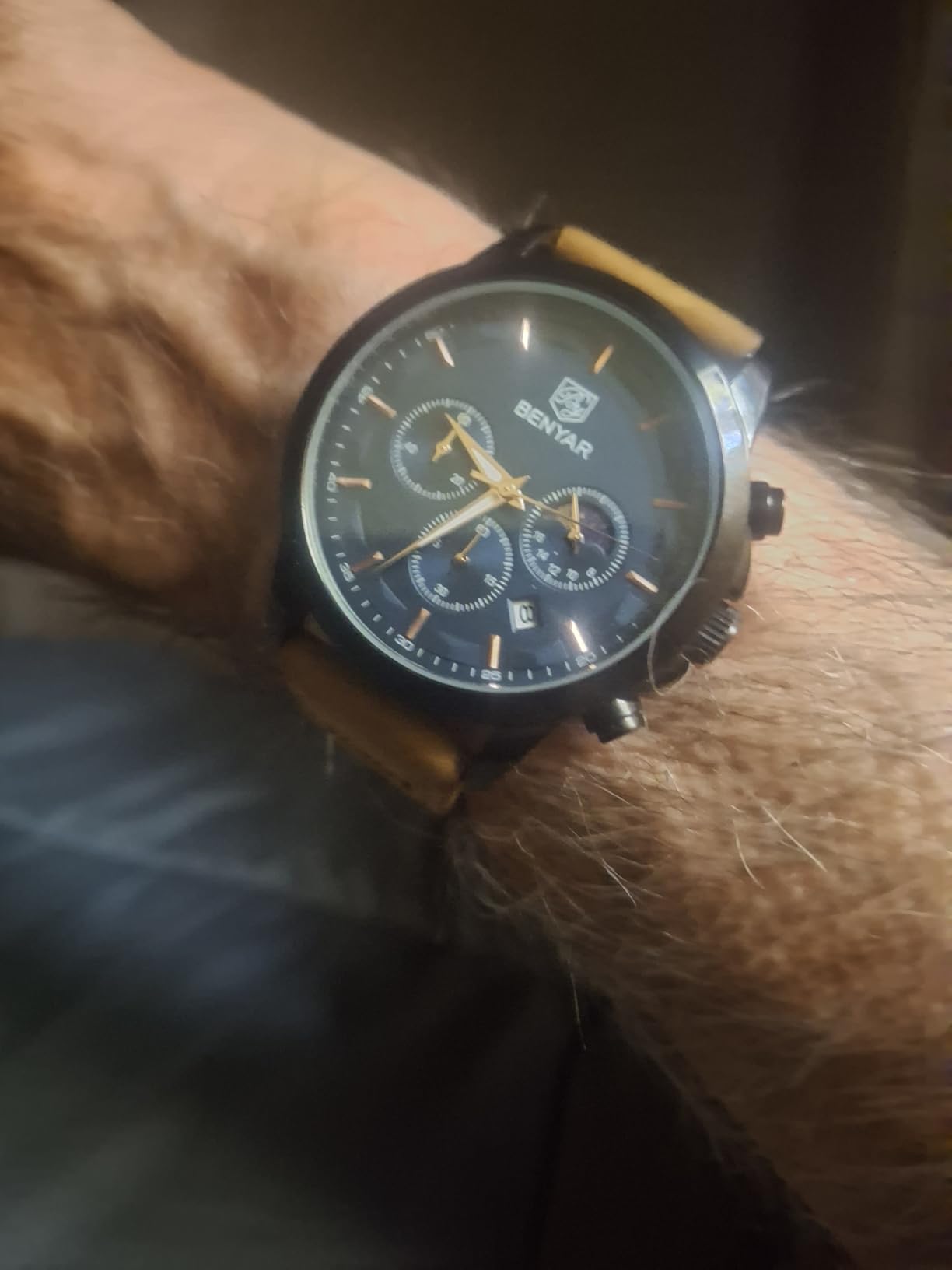 BENYAR Mens Watches Analog Quartz Chronograph Waterproof Wrist Watches for Men Fashion Business Work Casual Sport Designer Dress Watch with Calendar Elegant Gifts for Men customer photo 2