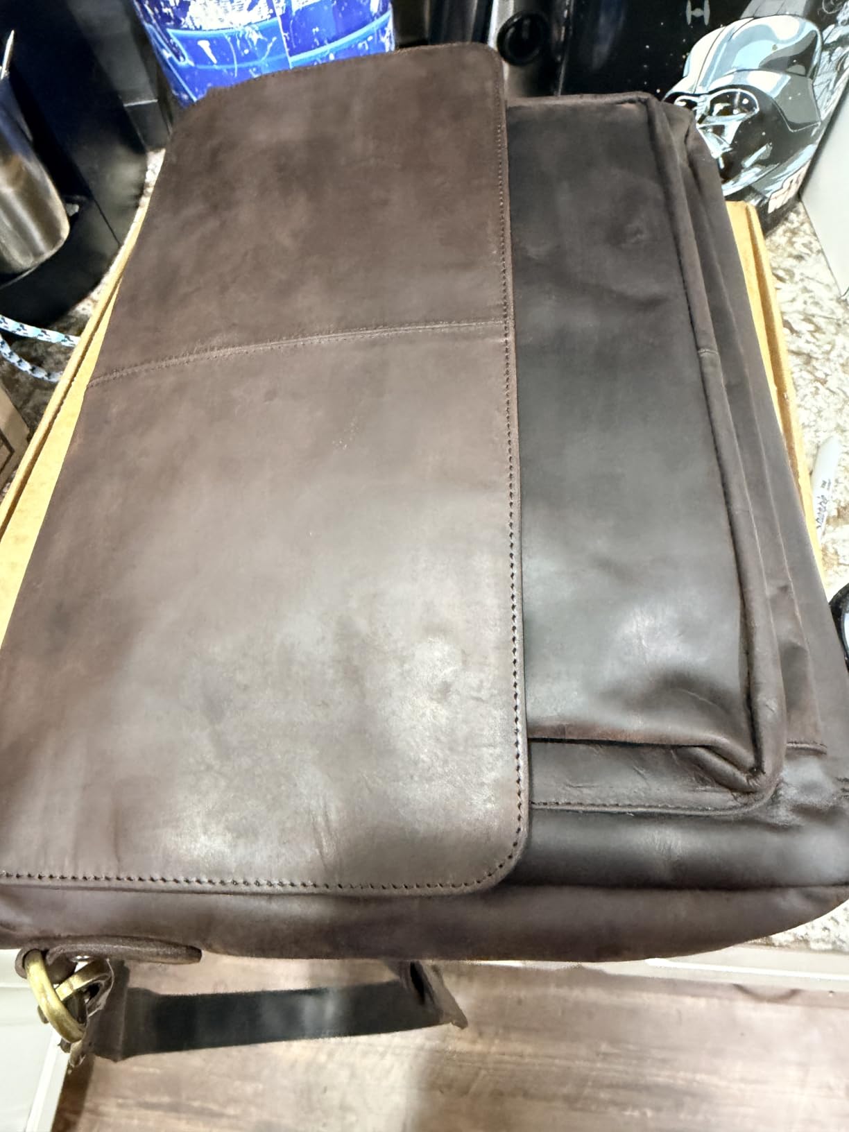 Leather Laptop Messenger Bag for Men and Women - Briefcase Crossbody Office customer photo 1