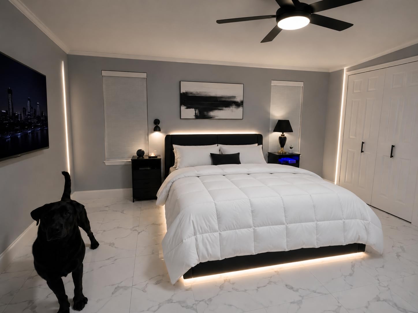 Serta Goose Feather Down Fiber Comforter Queen Size - 100% Cotton Cover Duvet Insert - Hotel Luxury Hypoallergenic Bedding Comforter Extra Warmth 90 x 90 Inch White customer photo 1