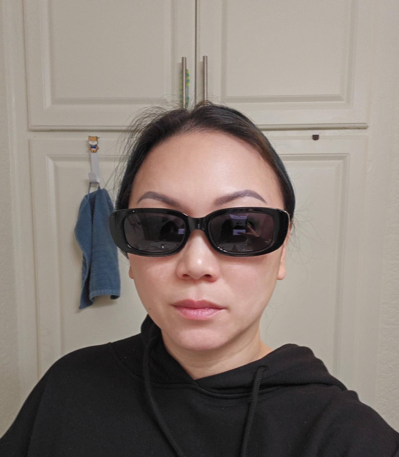 Rectangle Sunglasses for Women Men Trendy Y2K 90s Square Sun Shades UV400 customer photo 2