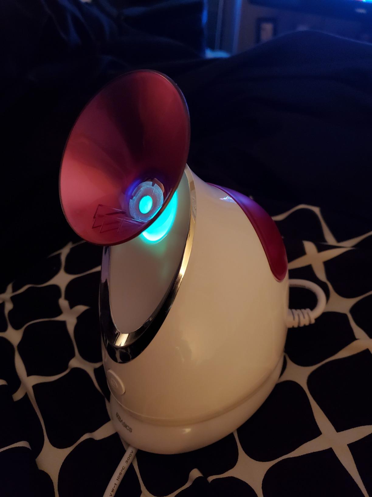 EZBASICS Facial Steamer, Nano Ionic Warm Mist for Facial Deep Cleaning Blue customer photo 2