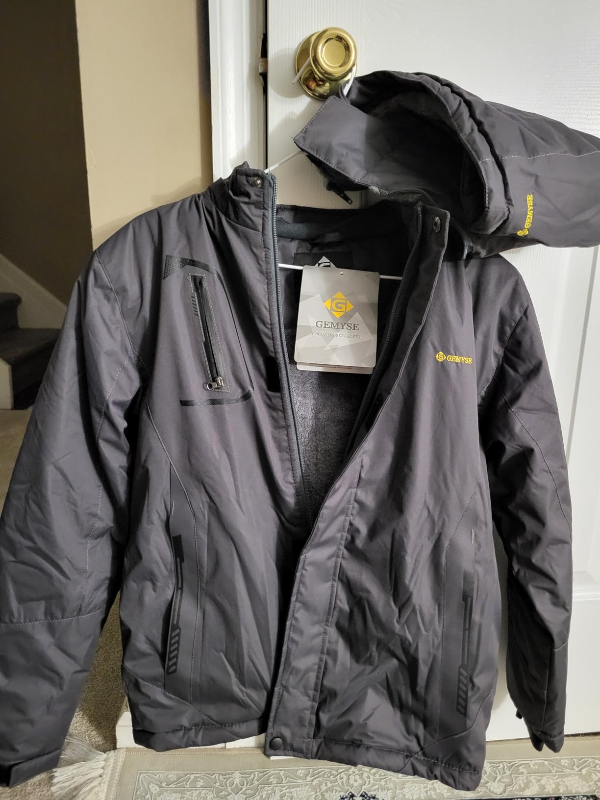 GEMYSE Boy's Waterproof Ski Snow Jacket Fleece Windproof Winter Jacket with Hood customer photo 2