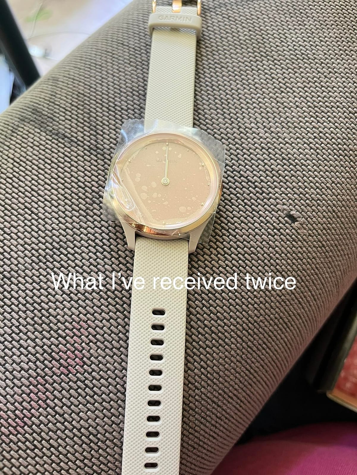 Garmin vivomove 3s, Smaller-Sized Hybrid Smartwatch with Real Watch Hands and Hidden Touchscreen Display, Light Gold with Rose Case and Band (Renewed) customer photo 2