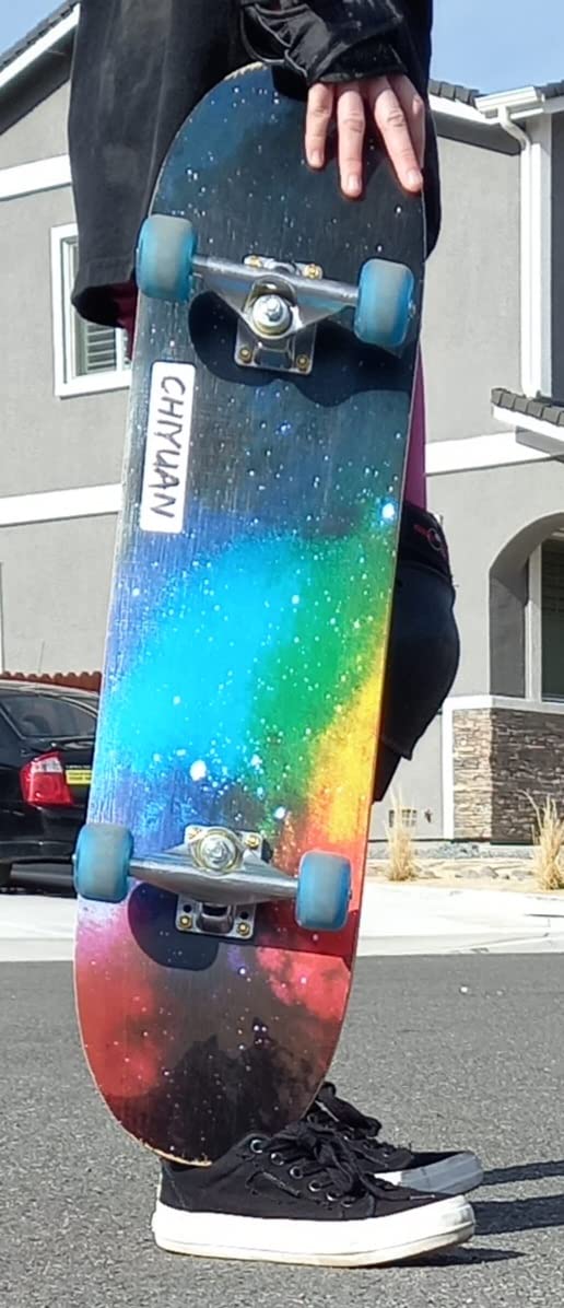 PHOEROS Complete Skateboards- Standard Skateboards for Beginners Kids Boys Girls Teenager- 31''x 8''Canadian Maple Cruiser Pro Skate Board, Skateboards customer photo 2