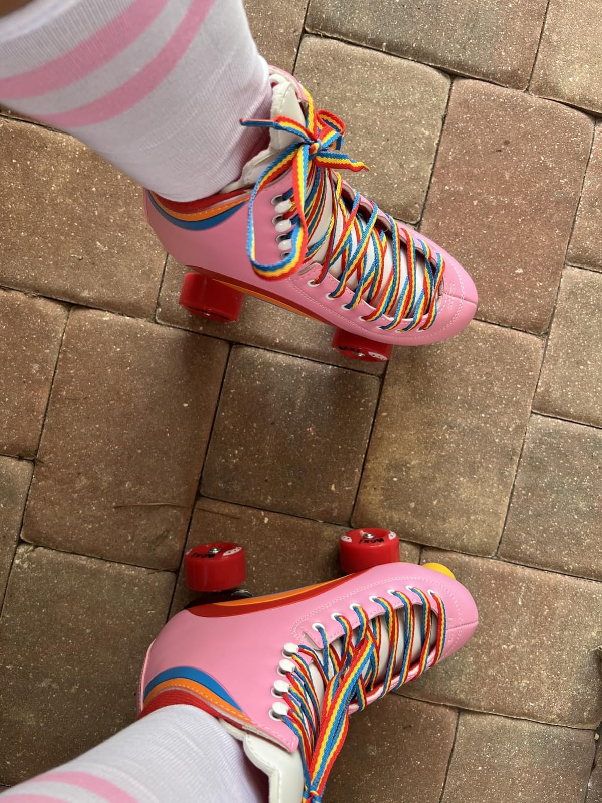 Moxi Rainbow Rider Roller Skates for Women - Beautiful, Durable, Supportive Rainbow Skates with Padded Lining, a Sturdy Plate, and Soft Outdoor Wheels customer photo 1