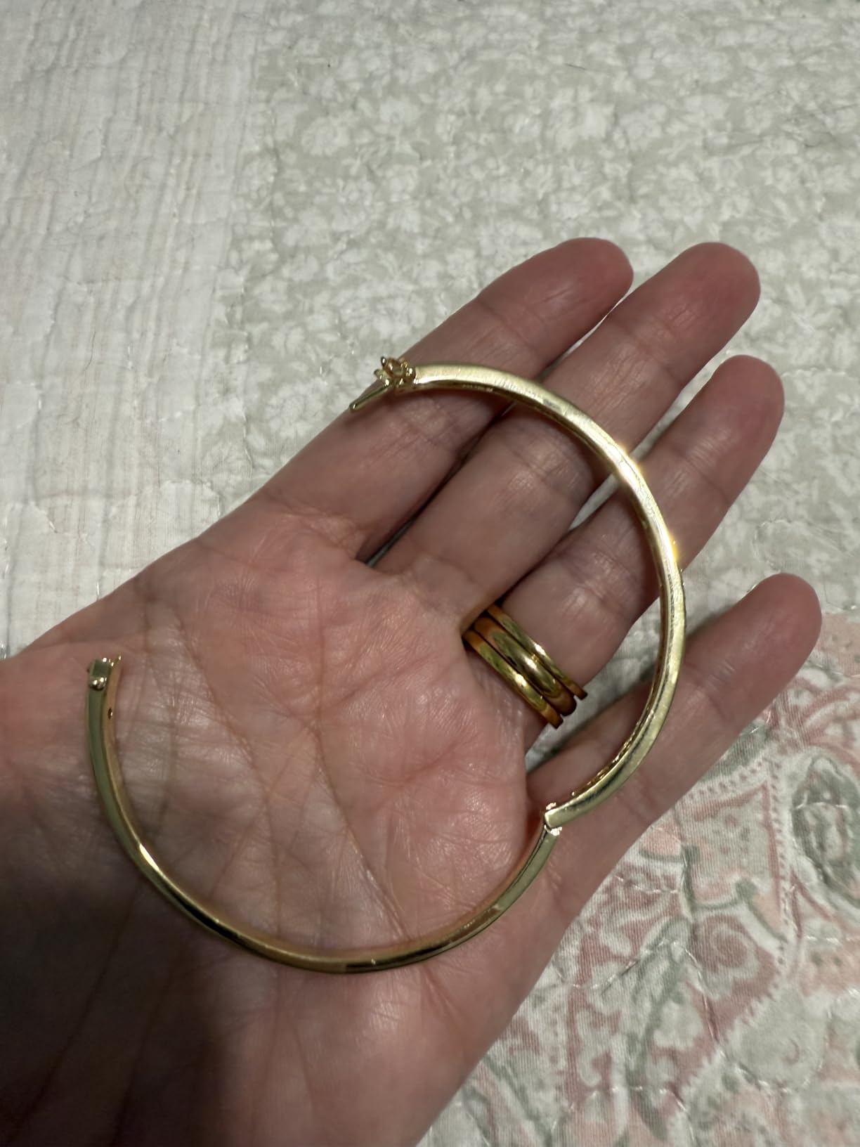 PAVOI 14K Gold Plated Cubic Zirconia Bangle Tennis Bracelets for Women customer photo 1