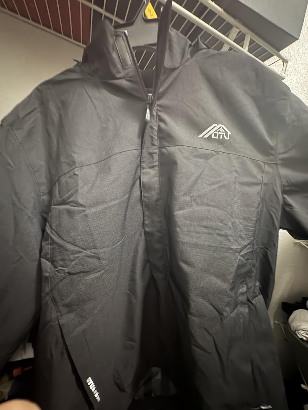 OTU Men's Lightweight Waterproof Hooded Rain Jacket Outdoor Raincoat Shell Jacket for Hiking Travel customer photo 2