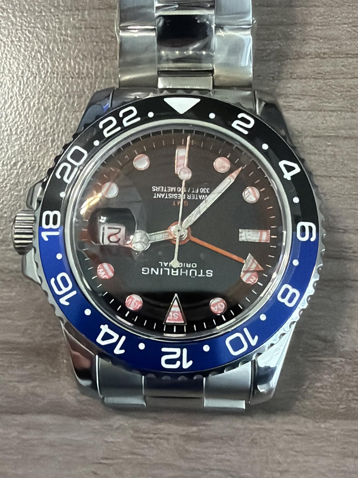 Stuhrling Original Men's Stainless Steel GMT Watch Quartz - 42mm Quartz Analog Wrist Watch for Men, Mens Quartz Watch, Stainless Steel Case, Casual Work Watch, Water Resistant Watch customer photo 1
