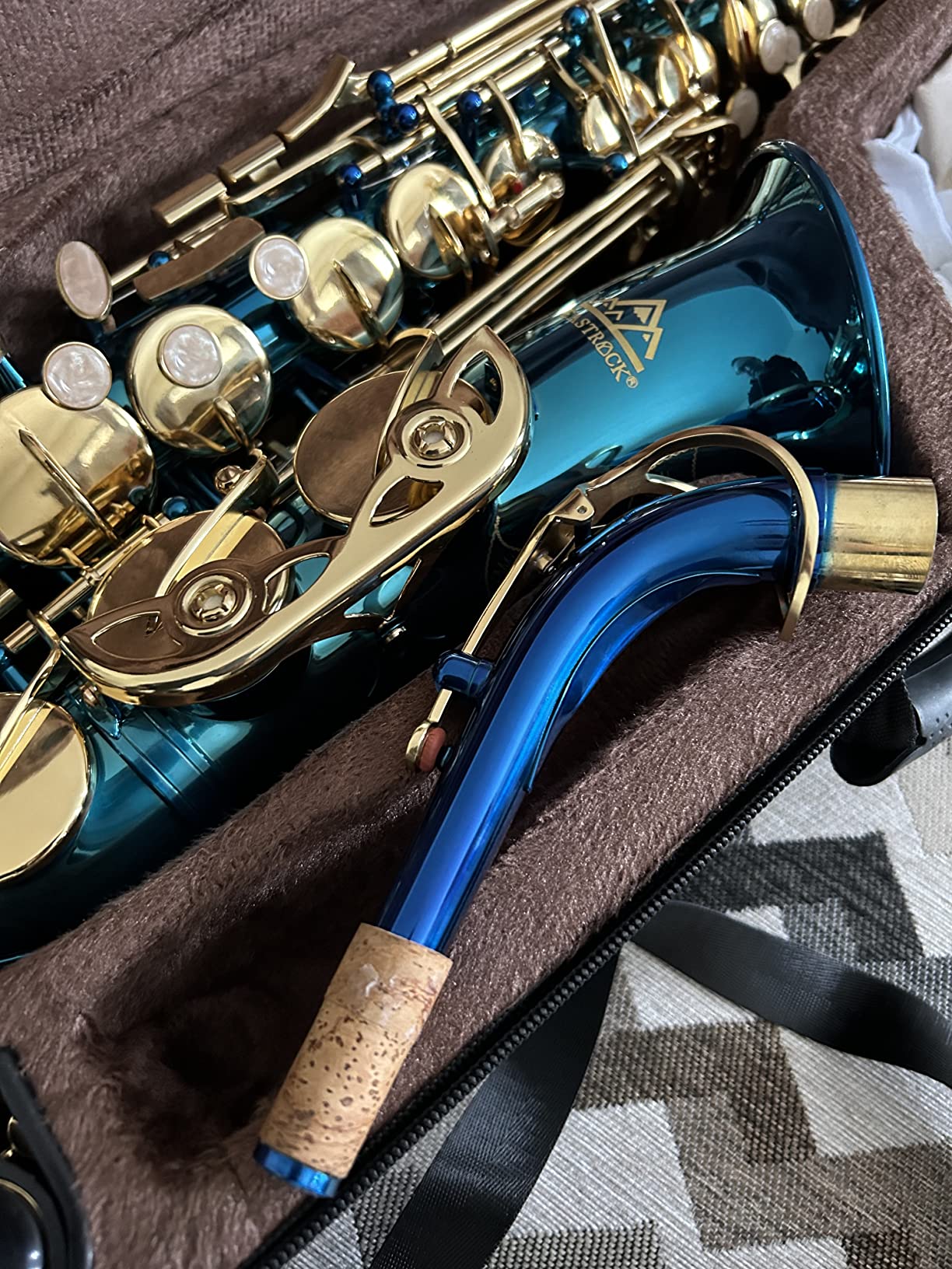 EASTROCK Alto Saxophone Nickel E Flat Sax Full Kit for Students Beginner with Carrying Case,Mouthpiece,Mouthpiece Cushion Pads,Cleaning Cloth&Cleaning Rod,White Gloves,Neck Strap customer photo 2