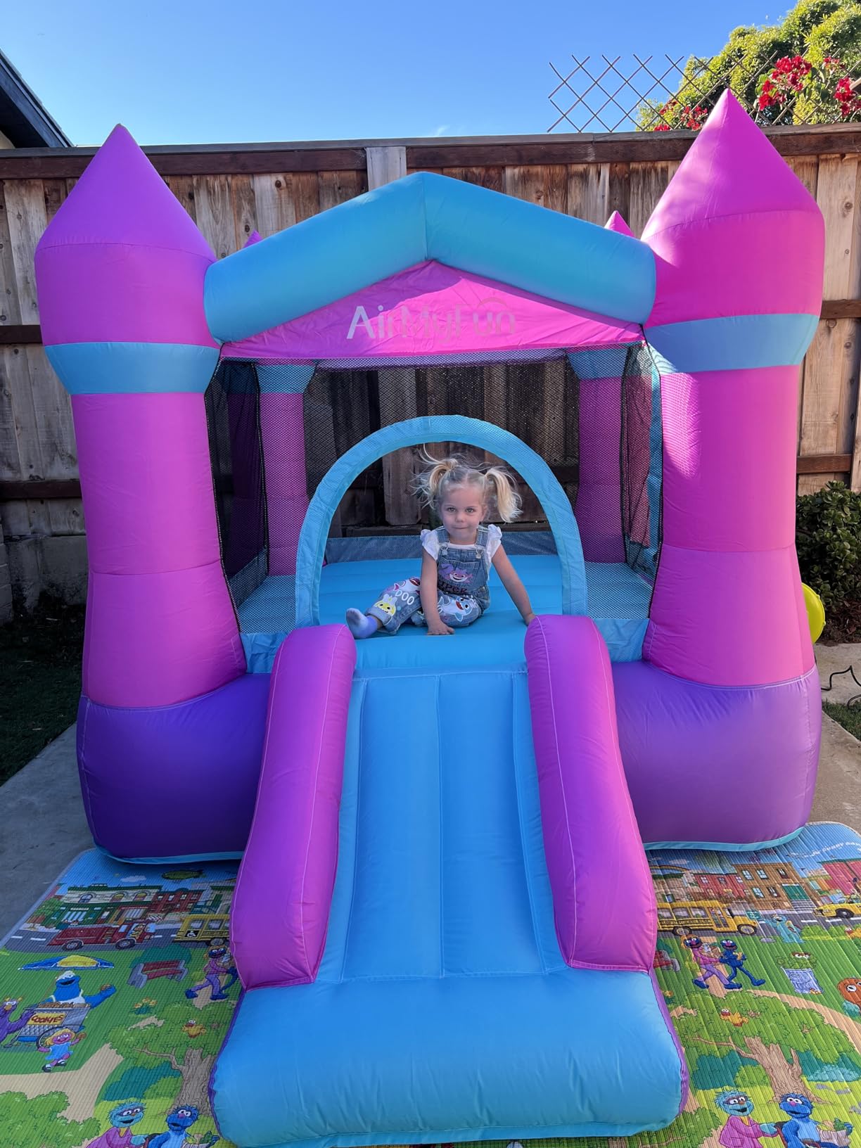 AirMyFun Pink Inflatable Toddler Bounce House with Blower, Indoor/Outdoor Jumping Castle for Kids 3-8, Inflatable Bouncy House with Slide, 82011B customer photo 2