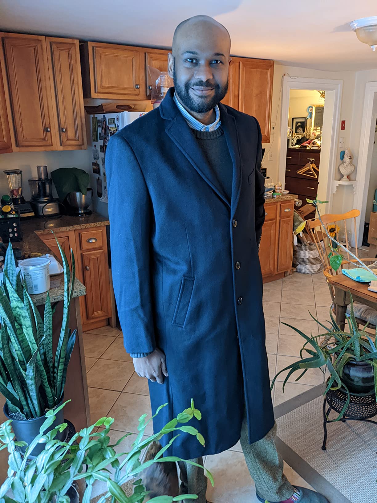 THE SUIT DEPOT Mens Single Breasted Wool Cashmere Full Length Overcoat customer photo 1