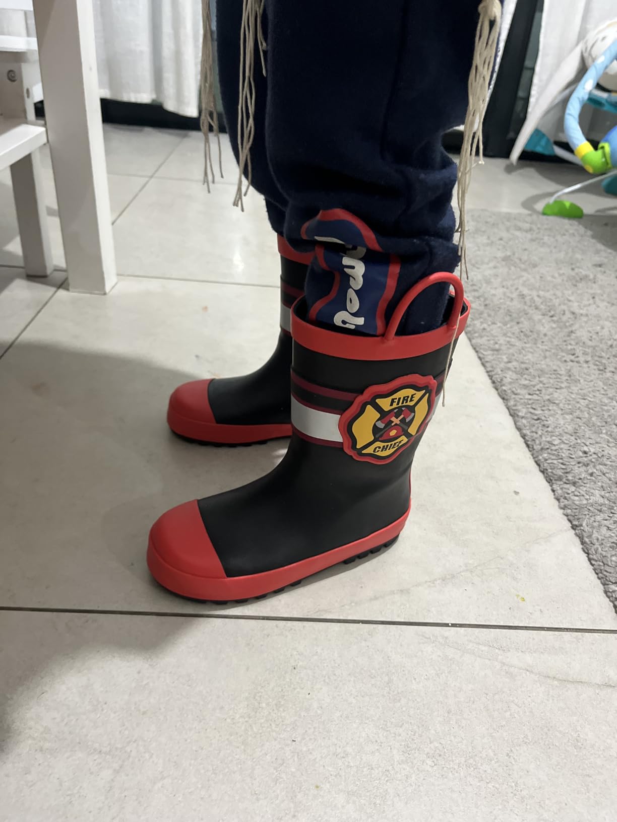 mysoft Kid Rain Boots Toddler Rubber Waterproof Boot Boy Girl with Handle customer photo 1