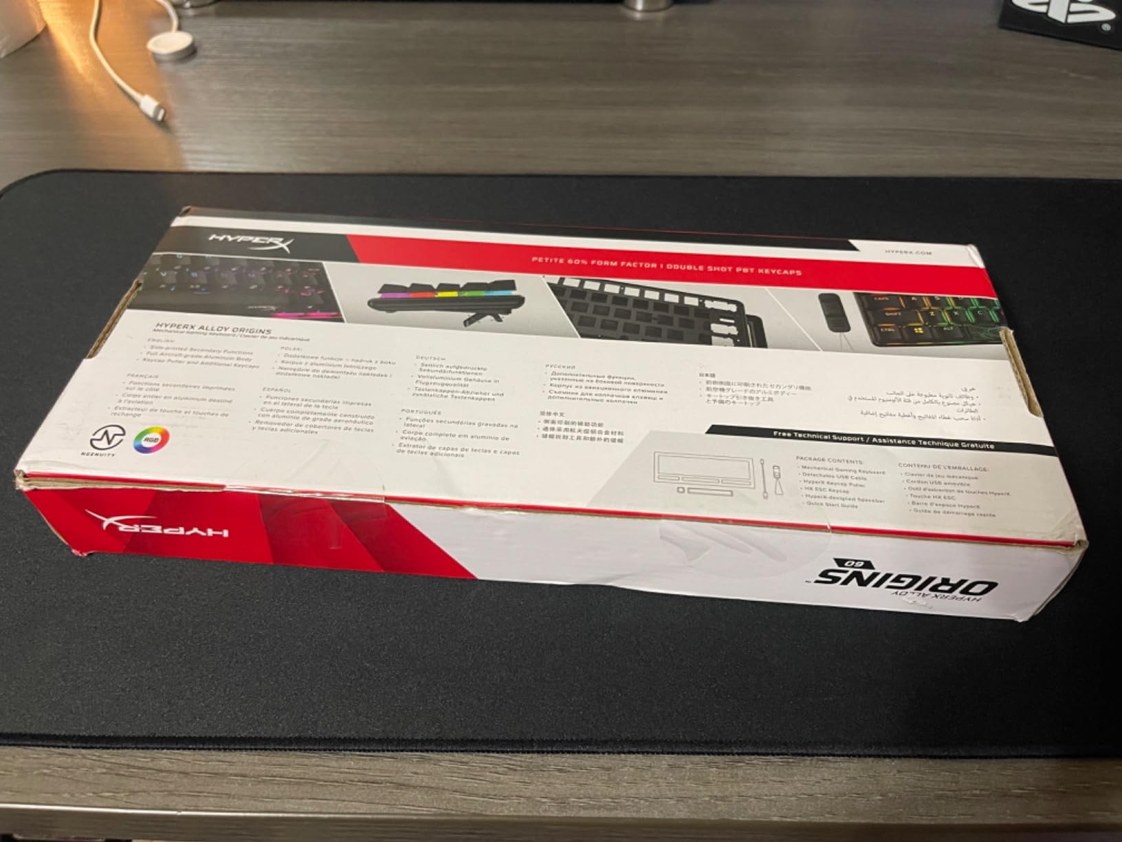 HyperX Alloy Origins 60 - Mechanical Gaming Keyboard, Ultra Compact 60% Form Factor, Double Shot PBT Keycaps, RGB LED Backlit, NGENUITY Software Compatible - Linear HyperX Red Switch,Black customer photo 1