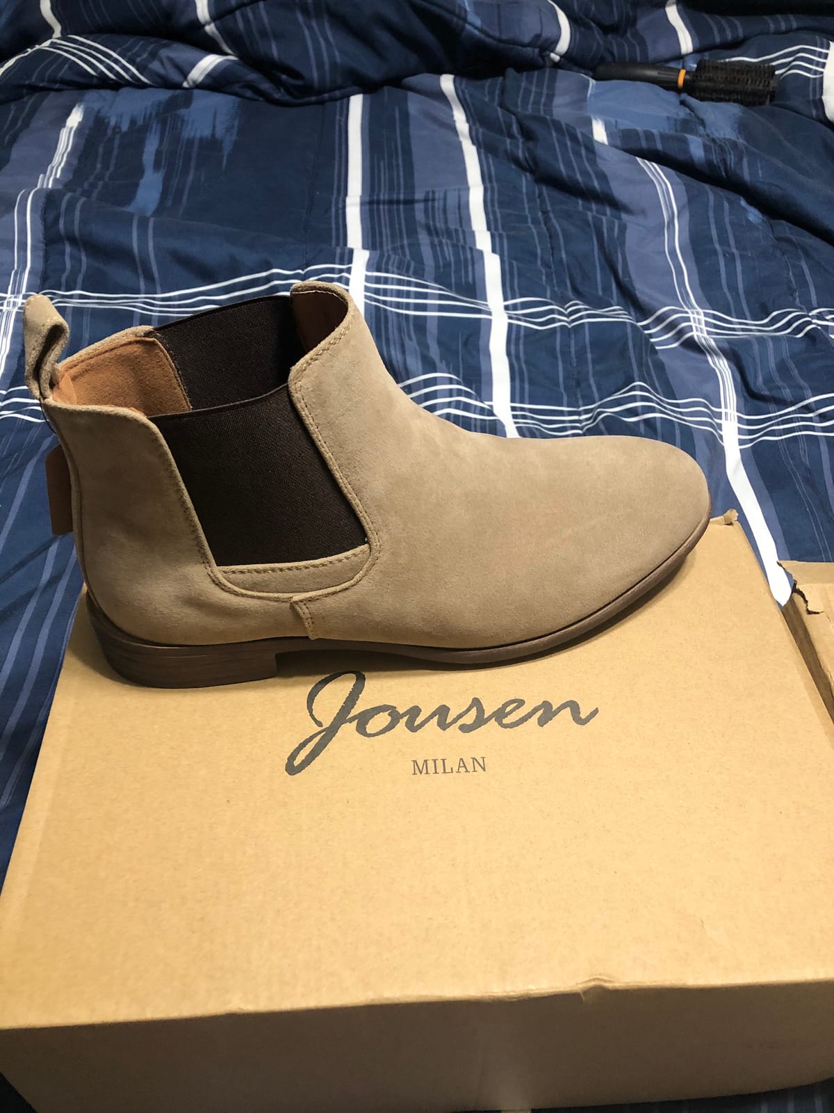 Jousen Men's Chelsea Boots Classic Casual Dress Boots customer photo 1