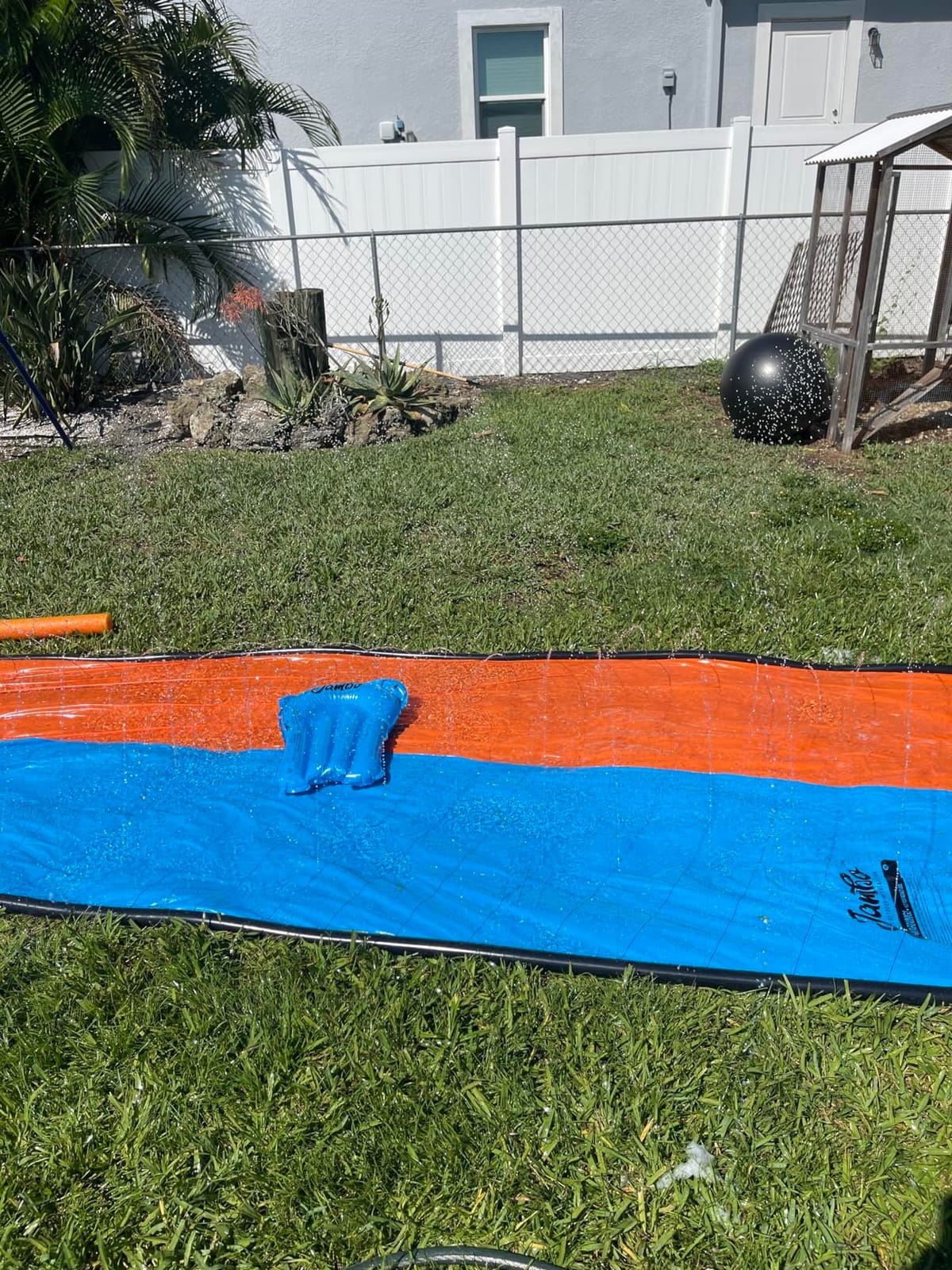 JAMBO 22.5ft Double Lane Slip Splash and Slide with 2 Bodyboards with Built in Sprinkler for Backyard Outdoor Water Fun for Kids, Backyard Lawn Waterslide, Outdoor Water Toy, Splash Mat Splash Pad customer photo 2