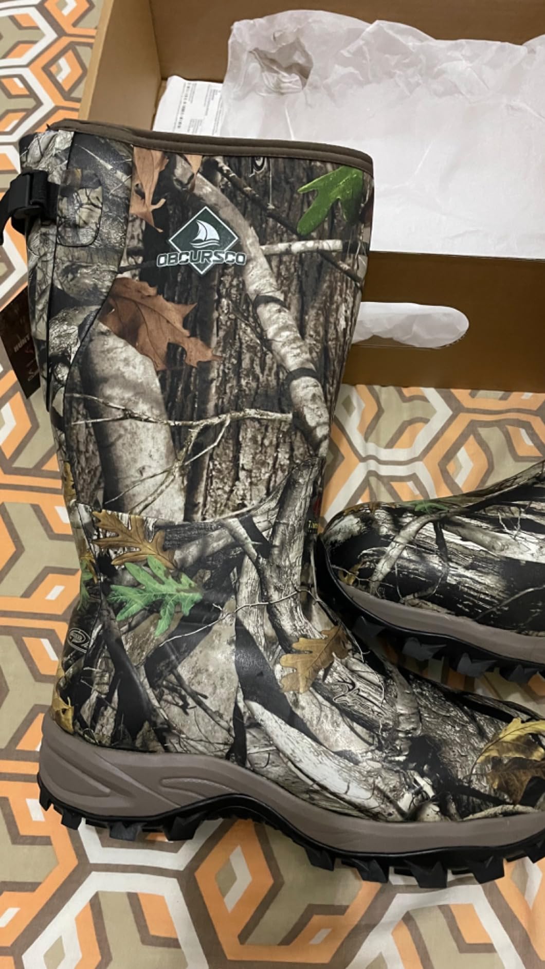 Obcursco 400g Insulation Rubber Hunting Boots for Men, Insulated Waterproof 6mm Neoprene Boot for Hunting (Camo) customer photo 1