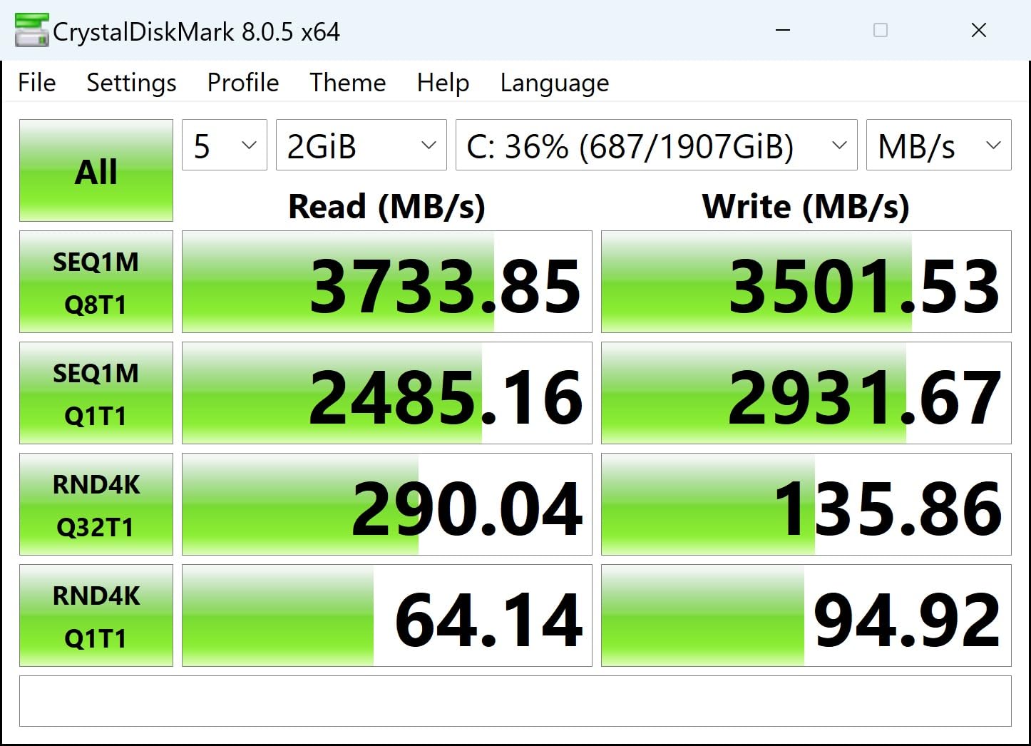 Predator M.2 SSD 2TB GM7000 with DRAM cache NVMe 1.4 2280 PCIe Gen4×4 Ultra high speed (maximum read: 7400MB/s, max write: 6700MB/s) 3D NAND TLC Internal SSD Compatible with PS5 Pro - BL.9BWWR.106 customer photo 2