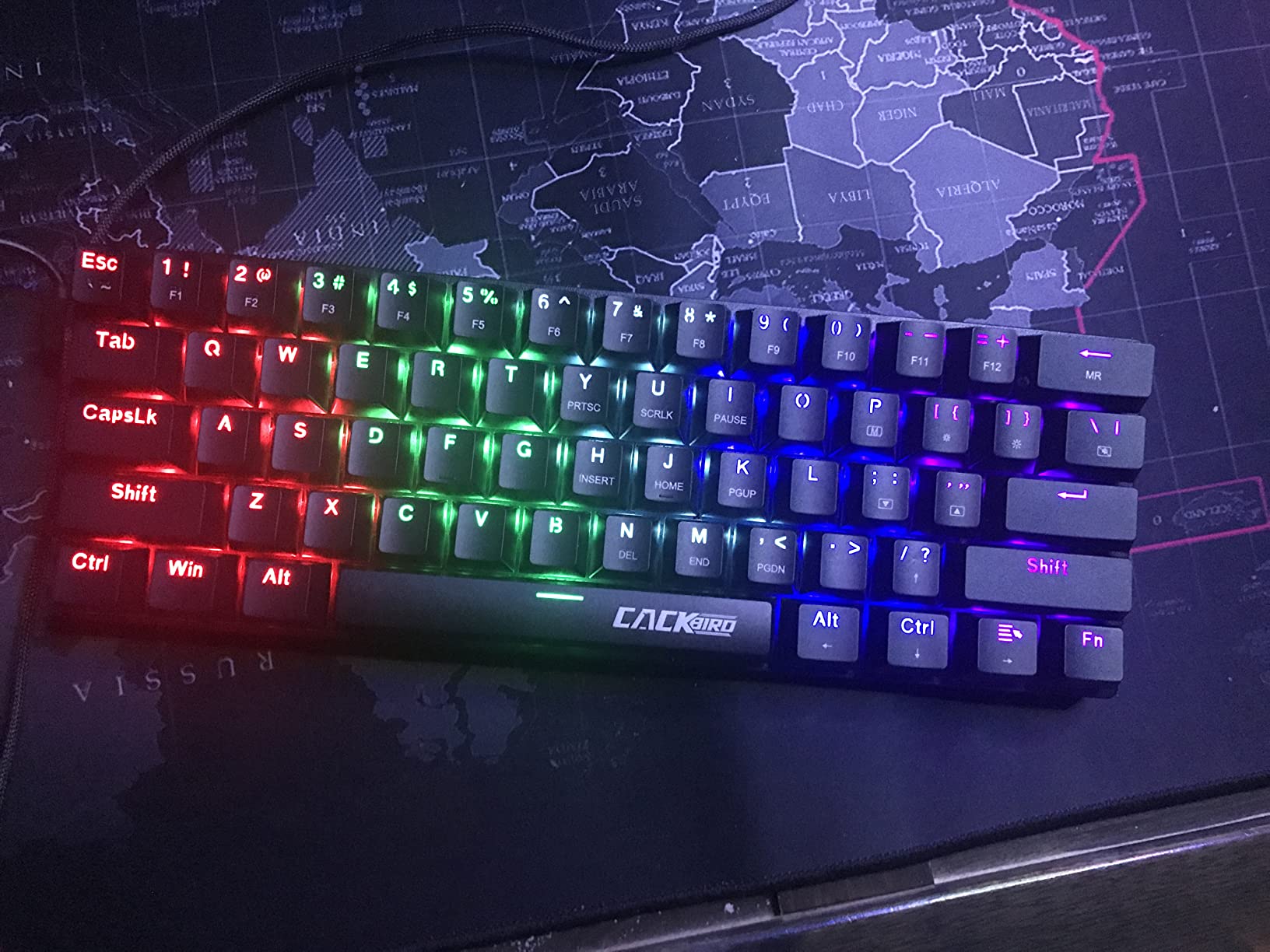 60% Wired Mechanical Gaming Keyboard with Blue Switches, LED Backlit customer photo 2